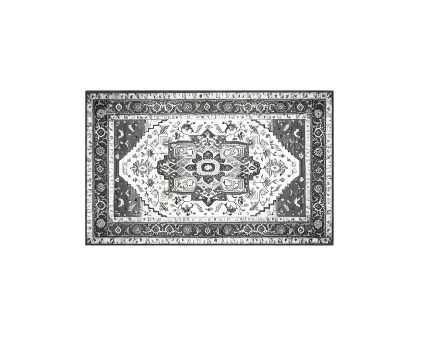 2' X 3' Gray And White Oriental Washable Area Rug Homeroots Home Decor