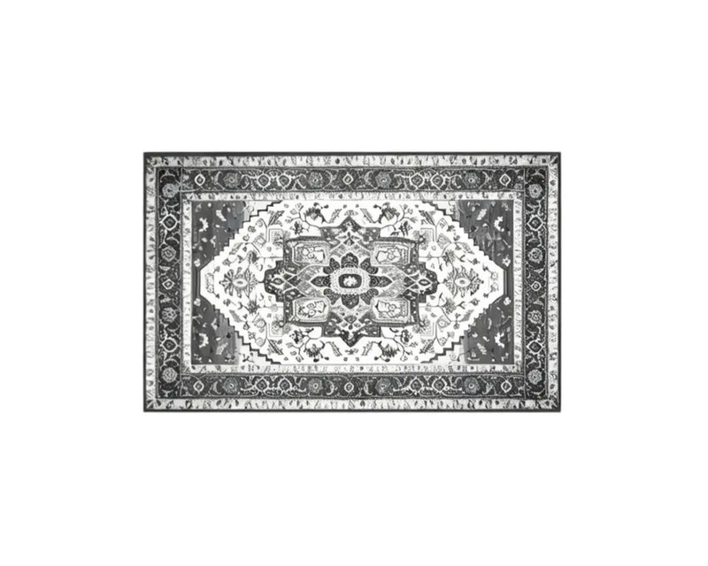 2' X 3' Gray And White Oriental Washable Area Rug Homeroots Home Decor