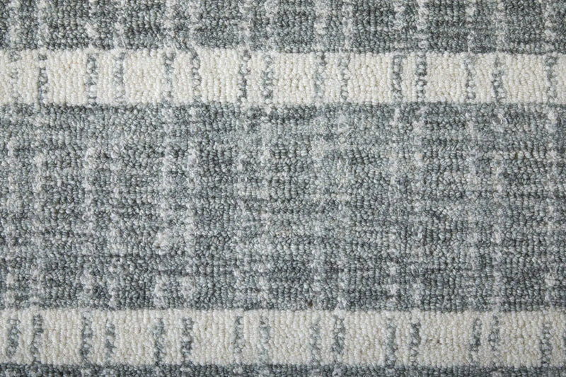 2' X 3' Gray And White Wool Striped Hand Tufted Area Rug Homeroots Home Decor