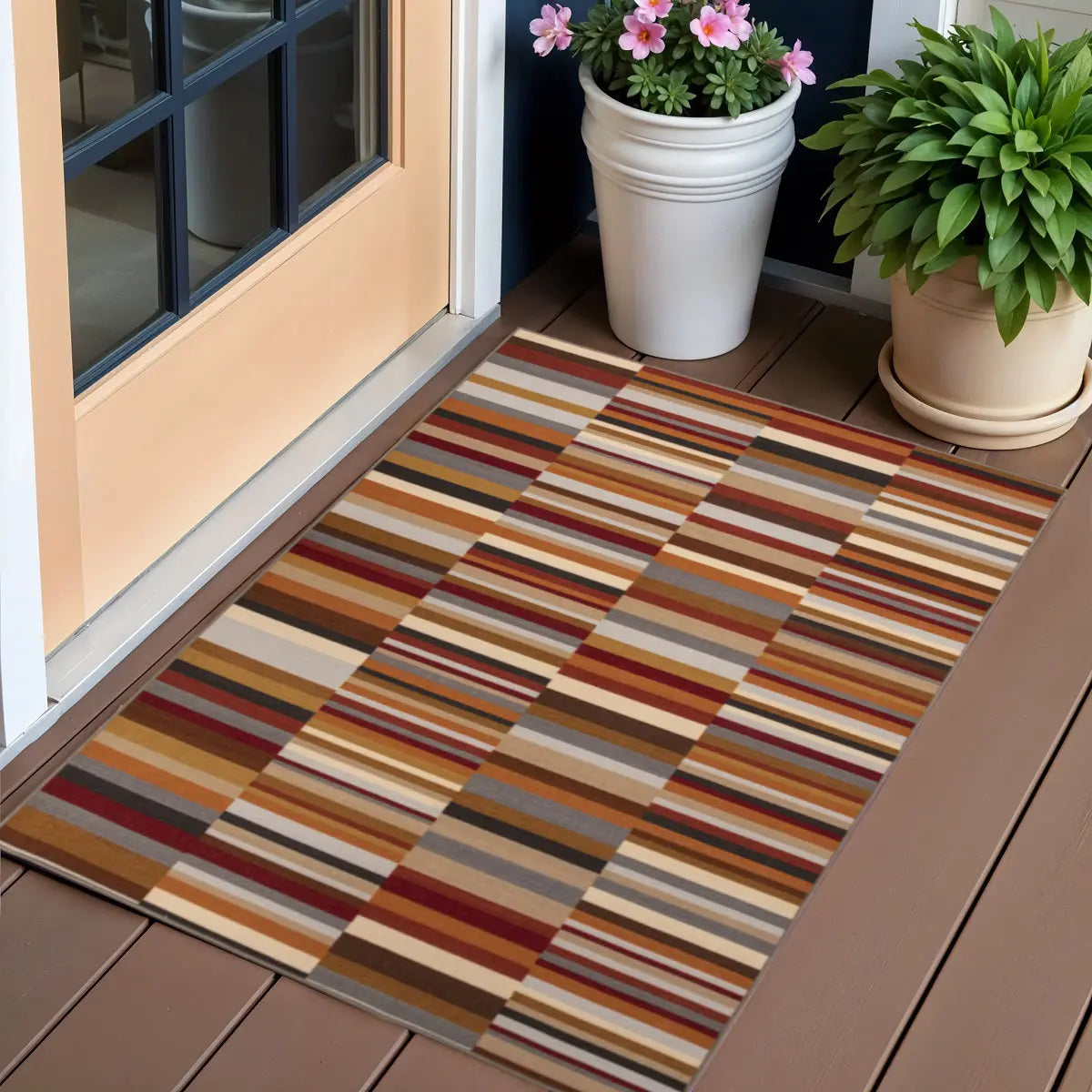 2' X 3' Gray Beige And Red Indoor Outdoor Area Rug Homeroots Outdoor