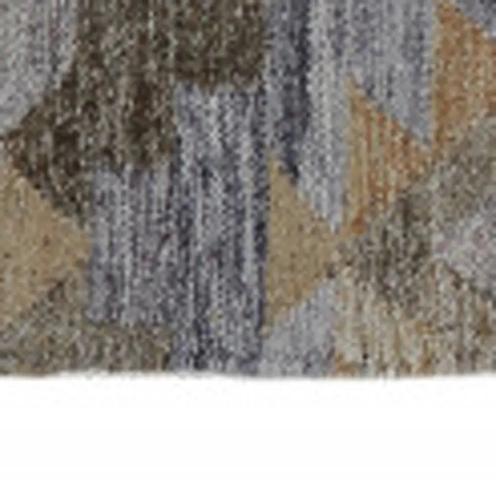 2' X 3' Gray Black And Brown Geometric Hand Woven Area Rug With Fringe Homeroots Outdoor