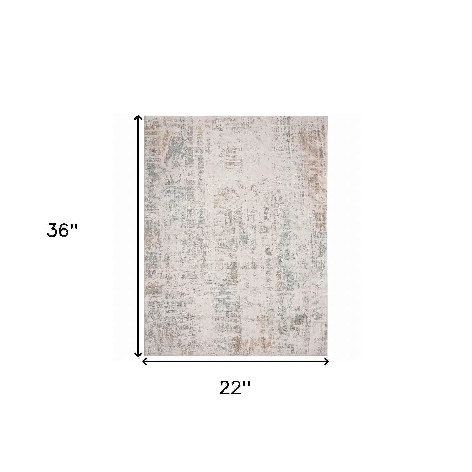 2' X 3' Gray Blue Taupe And Cream Abstract Distressed Stain Resistant Area Rug Homeroots Home Decor