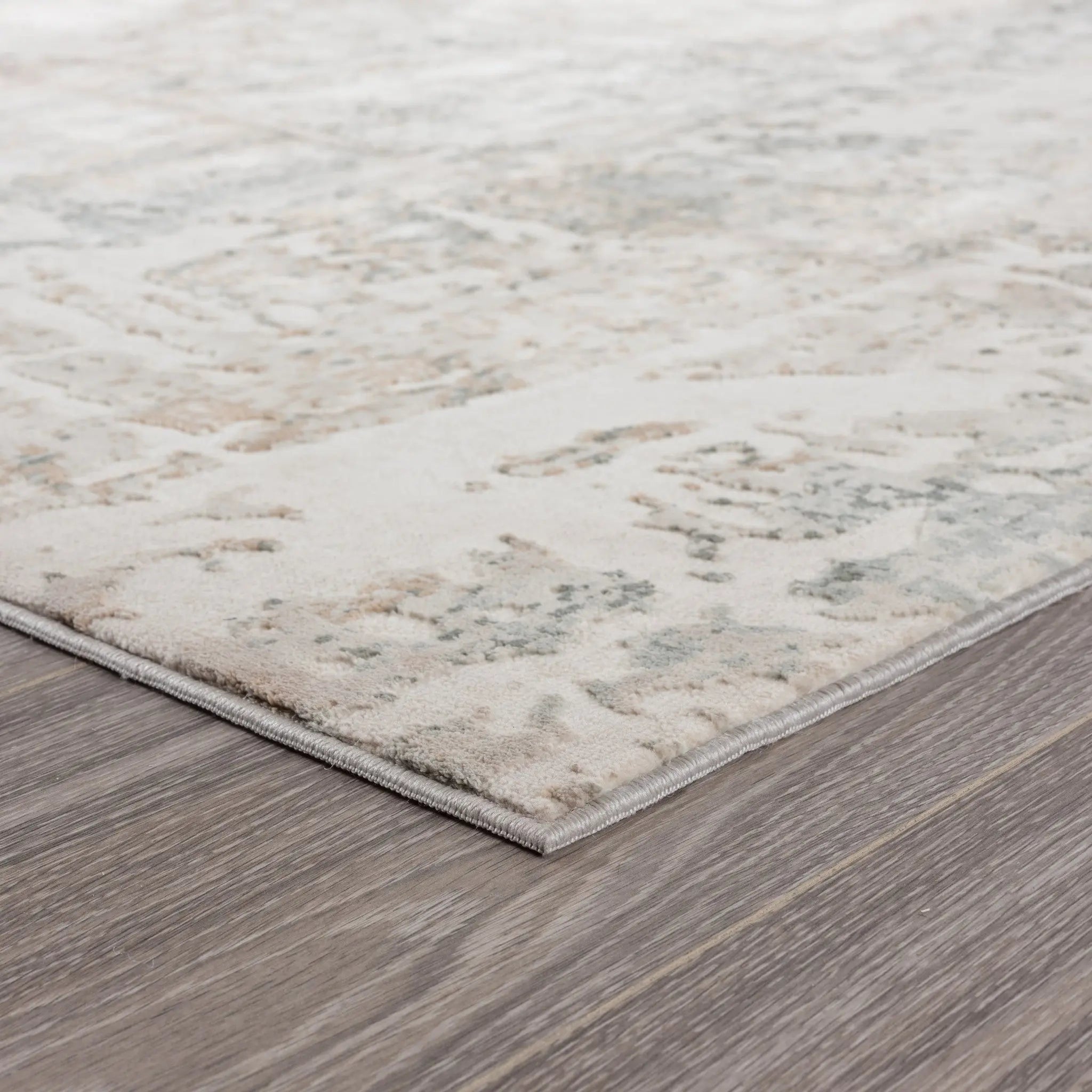 2' X 3' Gray Blue Taupe And Cream Abstract Distressed Stain Resistant Area Rug Homeroots Home Decor