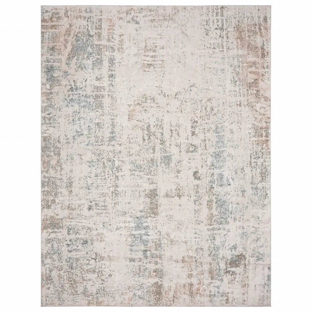 2' X 3' Gray Blue Taupe And Cream Abstract Distressed Stain Resistant Area Rug Homeroots Home Decor