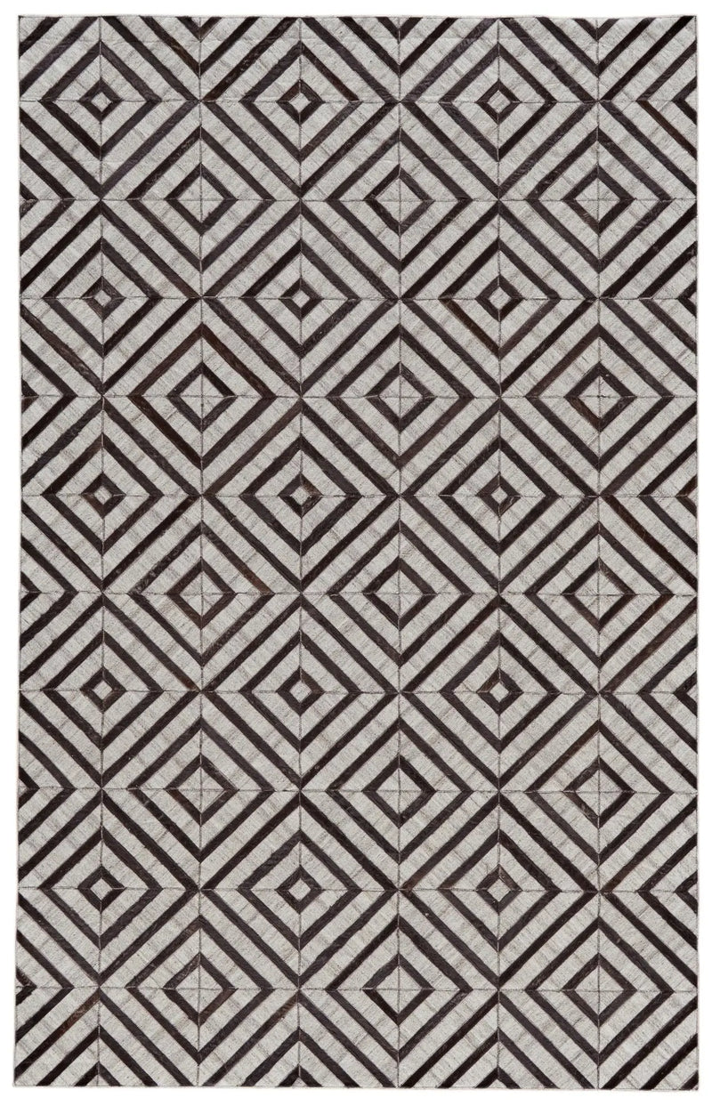 2' X 3' Gray Brown And Ivory Geometric Hand Woven Area Rug Homeroots Home Decor