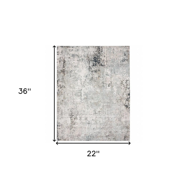 2' X 3' Gray Cream And Taupe Abstract Distressed Stain Resistant Area Rug Homeroots Home Decor