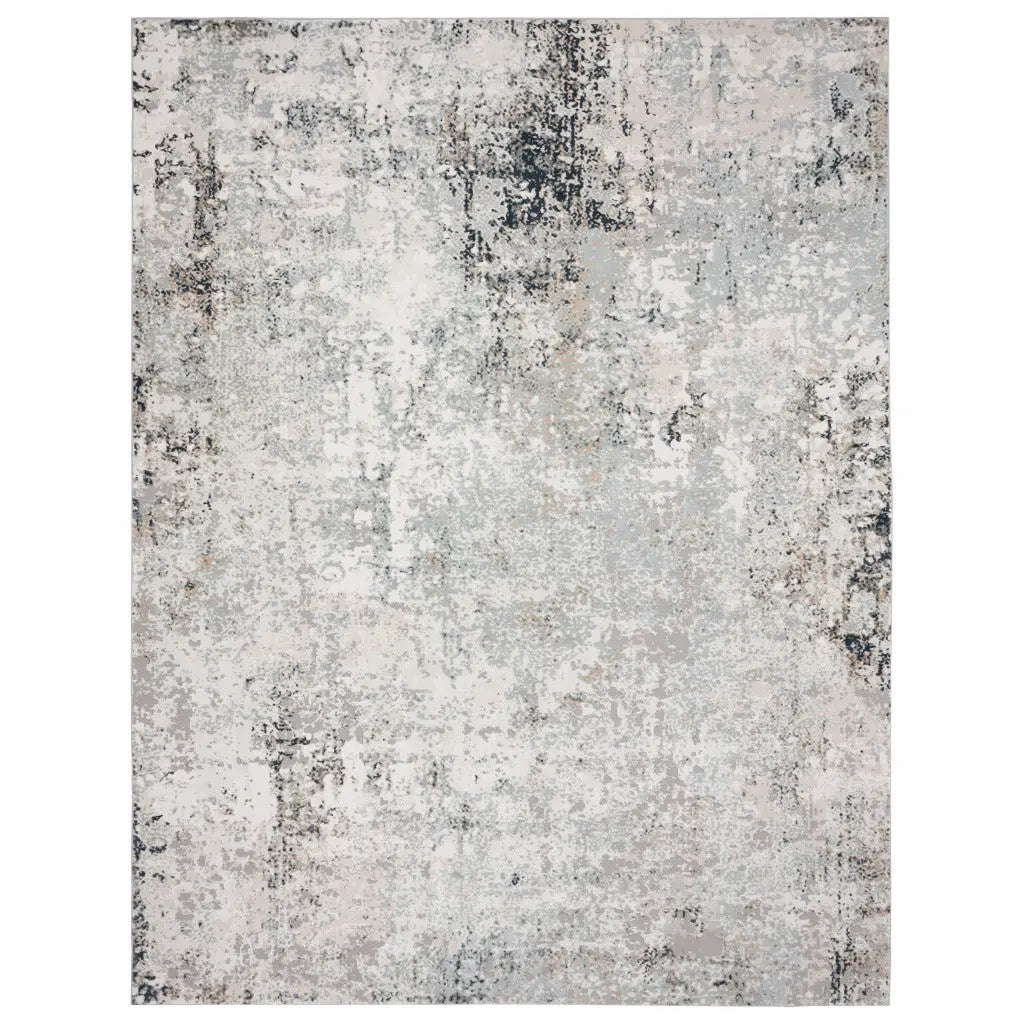 2' X 3' Gray Cream And Taupe Abstract Distressed Stain Resistant Area Rug Homeroots Home Decor