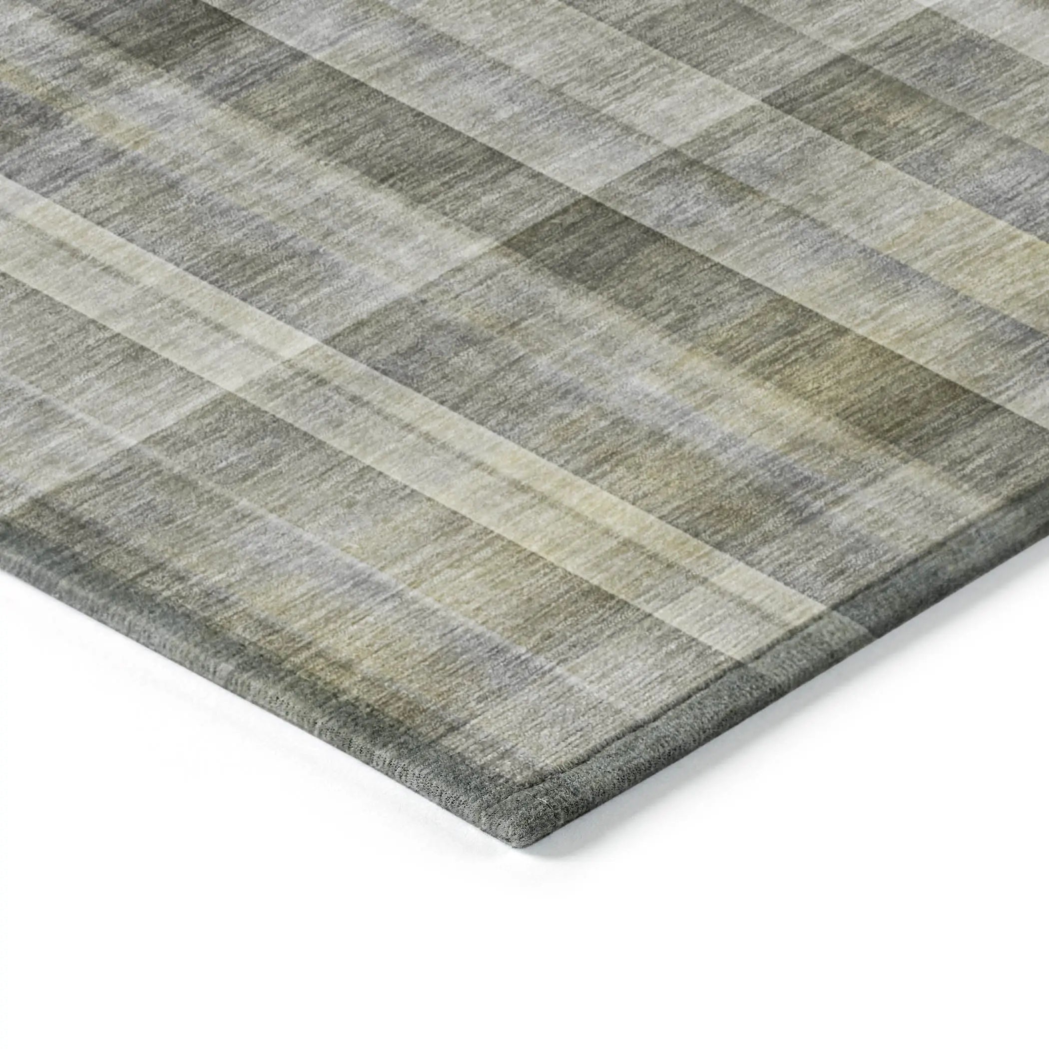 2' X 3' Gray Plaid Washable Non Skid Indoor Outdoor Area Rug Homeroots Outdoor