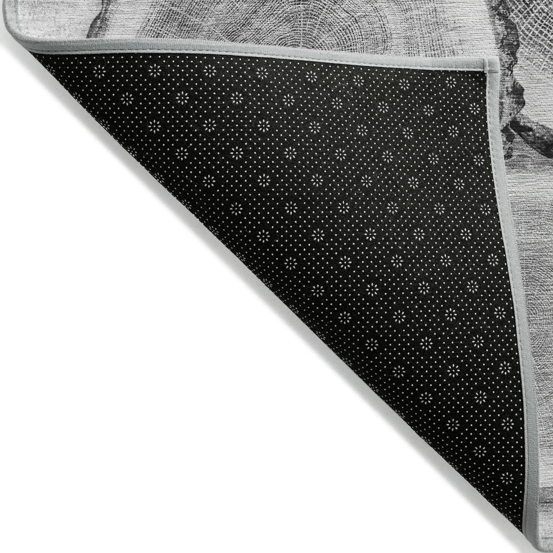 2' X 3' Gray and Black Faux Bois Washable Non Skid Indoor Outdoor Area Rug Homeroots Outdoor