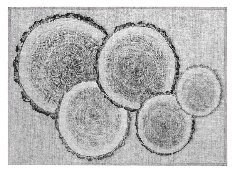 2' X 3' Gray and Black Faux Bois Washable Non Skid Indoor Outdoor Area Rug Homeroots Outdoor
