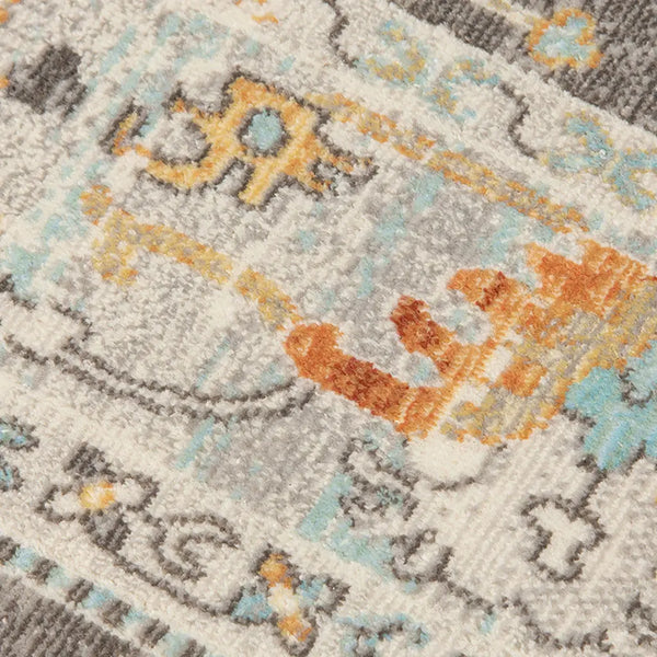 2' X 3' Gray and Orange Floral Stain Resistant Indoor Outdoor Area Rug Homeroots Outdoor
