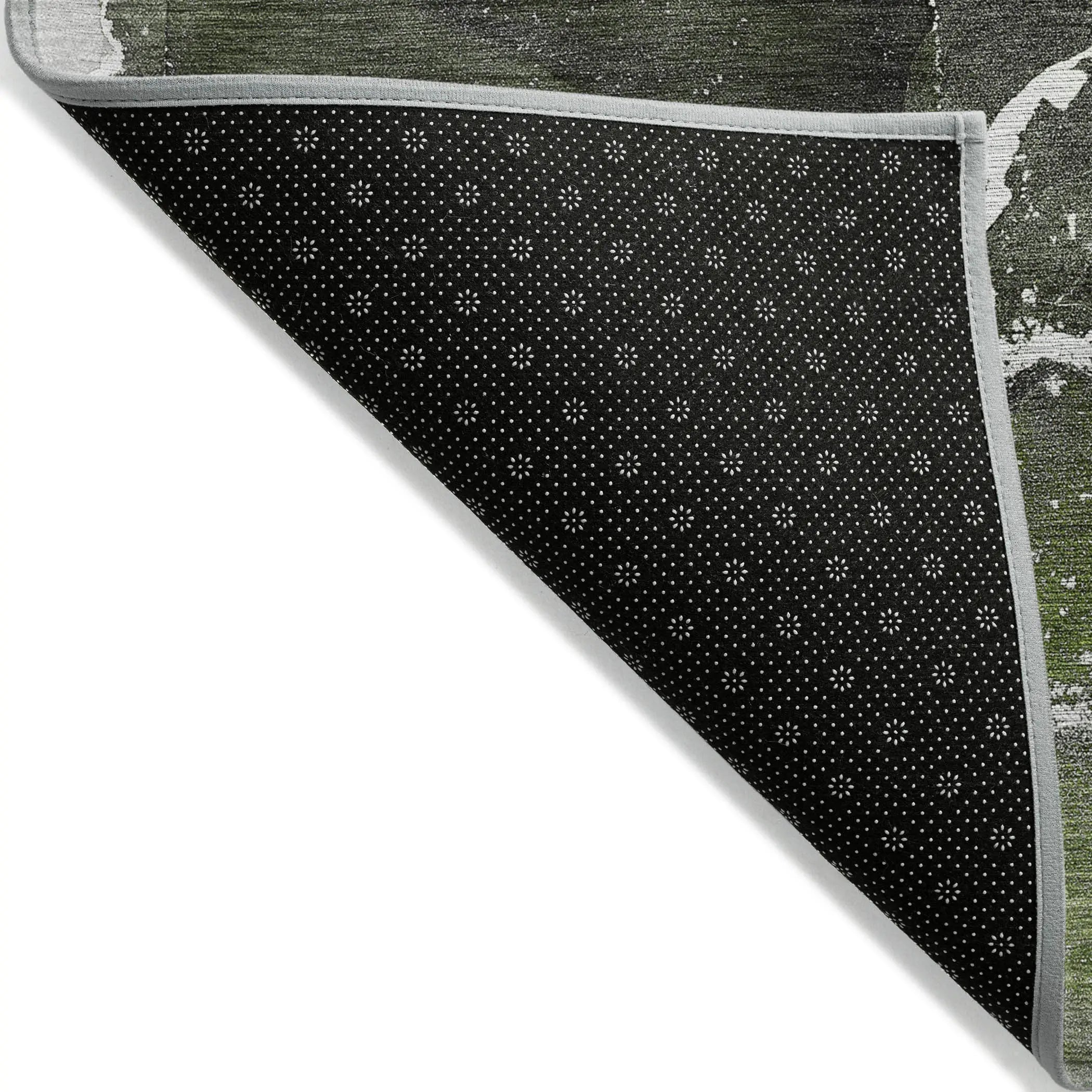 2' X 3' Green Abstract Washable Non Skid Indoor Outdoor Area Rug Homeroots Outdoor