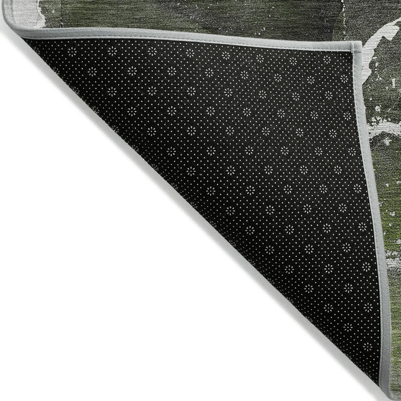 2' X 3' Green Abstract Washable Non Skid Indoor Outdoor Area Rug Homeroots Outdoor