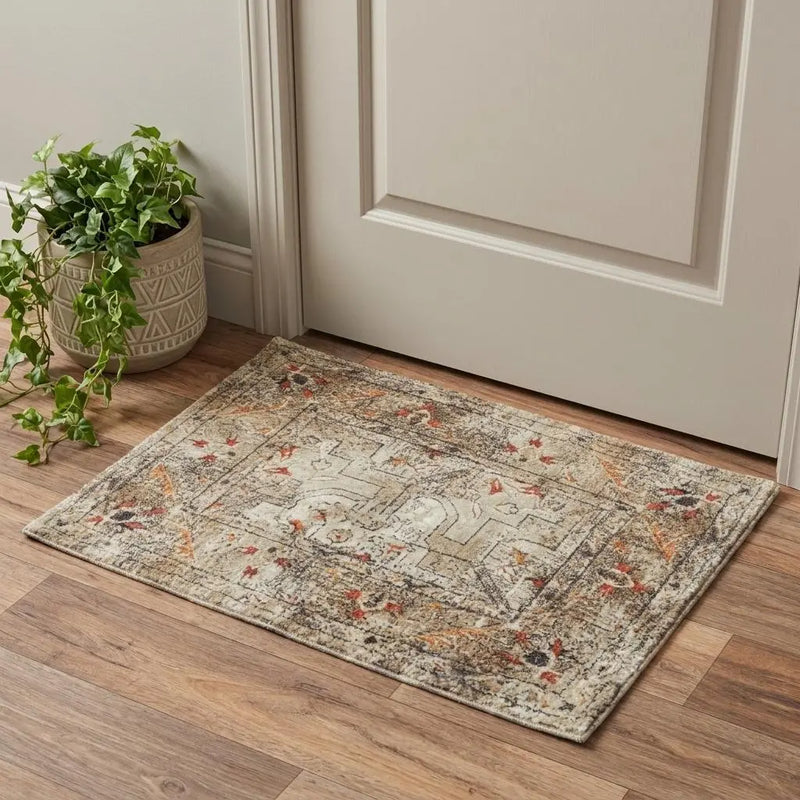 2' X 3' Green Beige And Apricot New Zealand Lambs Wool Oriental Hand Carved Handmade Area Rug Homeroots Home Decor