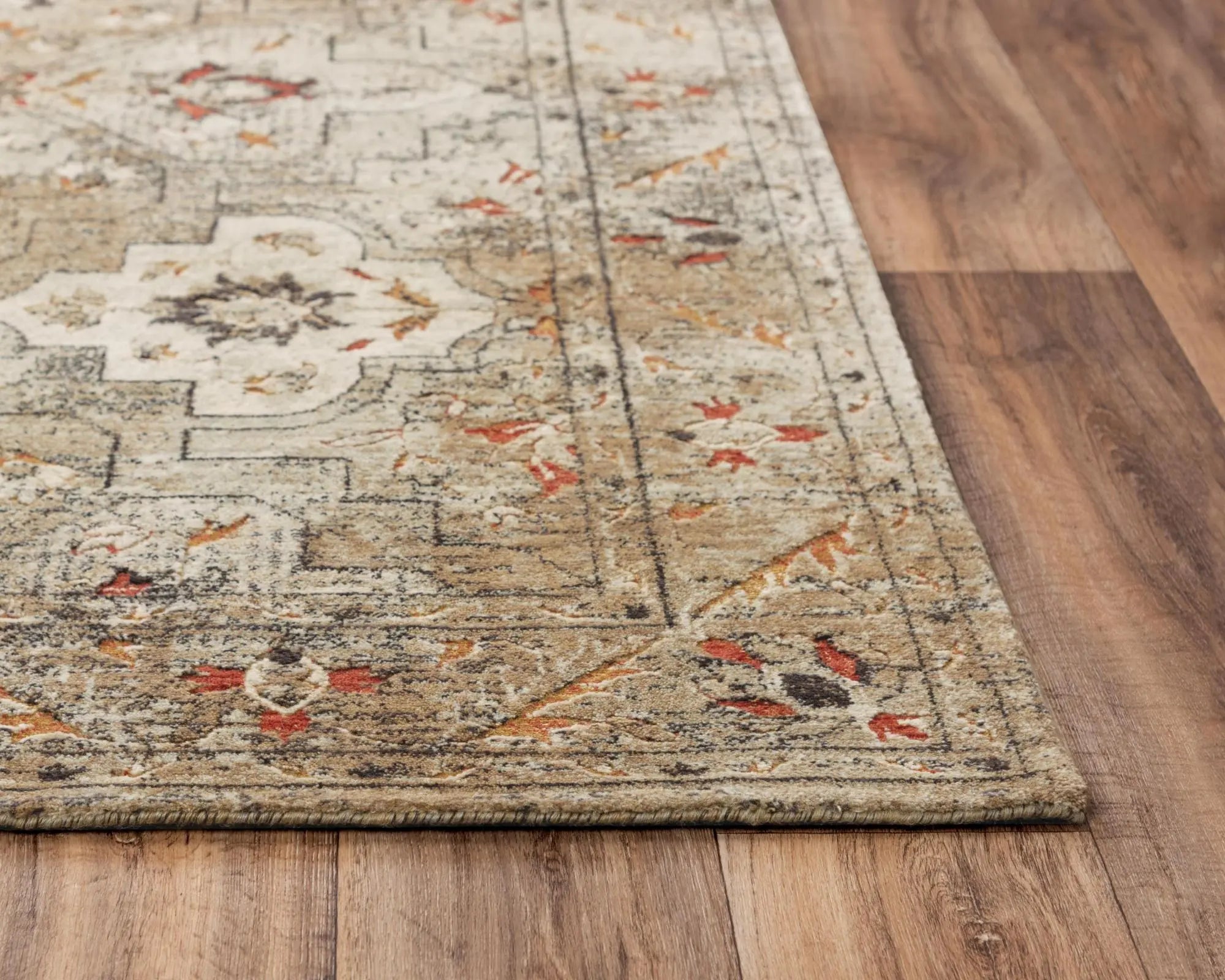 2' X 3' Green Beige And Apricot New Zealand Lambs Wool Oriental Hand Carved Handmade Area Rug Homeroots Home Decor
