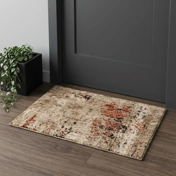 2' X 3' Green Copper And Beige New Zealand Lambs Wool Abstract Hand Carved Handmade Area Rug Homeroots Home Decor