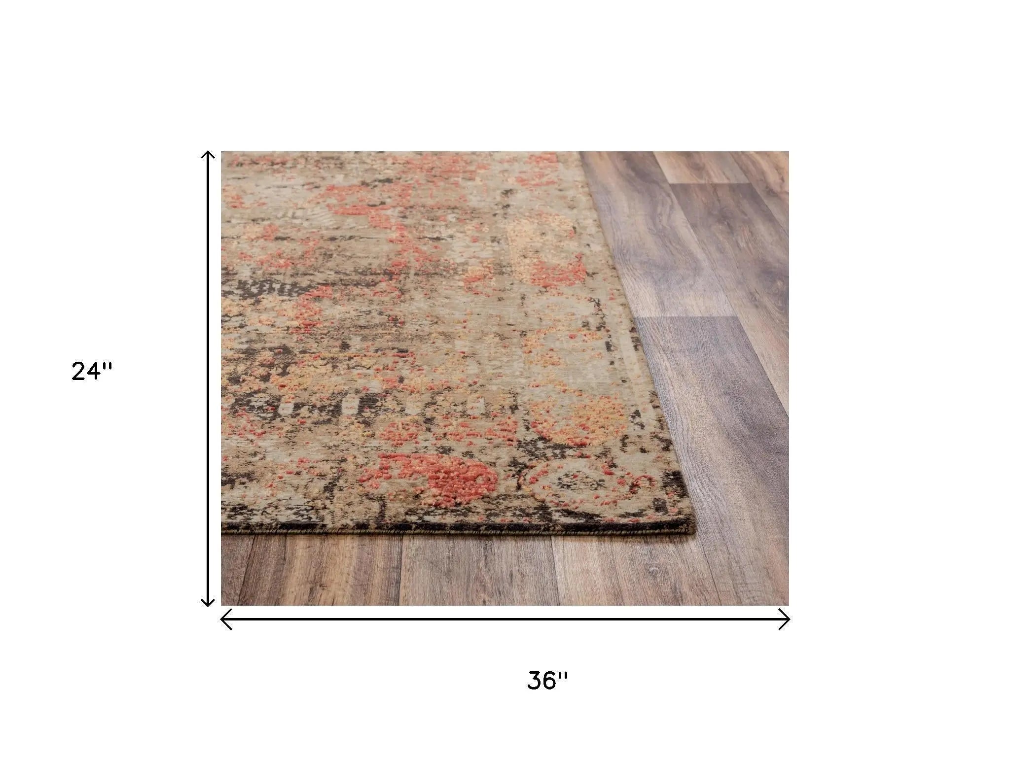 2' X 3' Green Copper And Beige New Zealand Lambs Wool Abstract Hand Carved Handmade Area Rug Homeroots Home Decor
