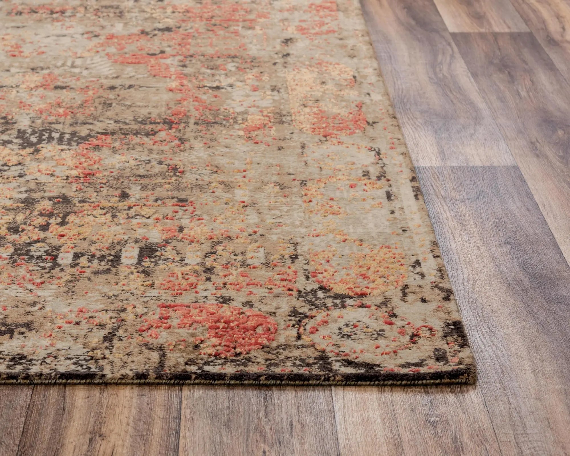 2' X 3' Green Copper And Beige New Zealand Lambs Wool Abstract Hand Carved Handmade Area Rug Homeroots Home Decor