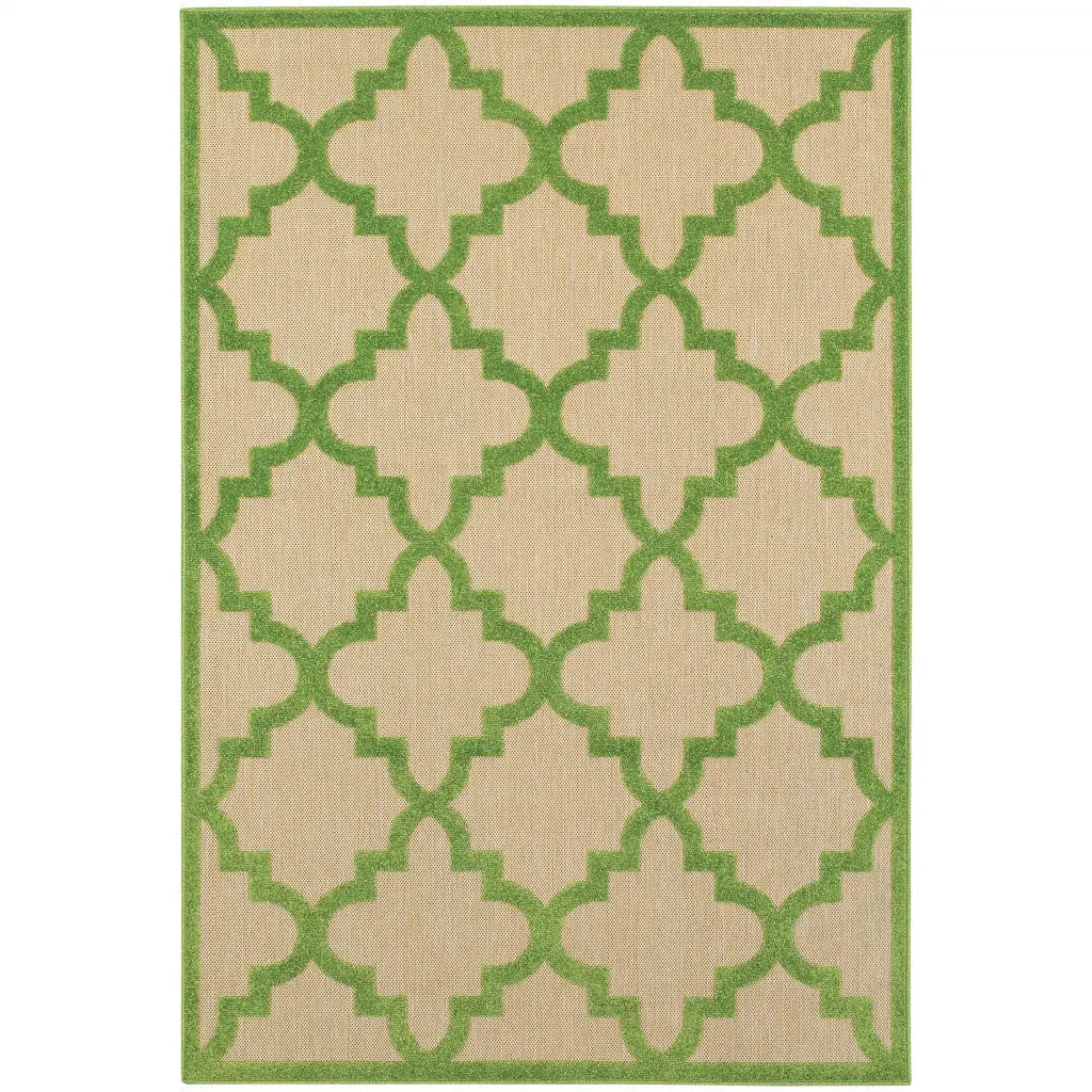 2' X 3' Green Geometric Stain Resistant Indoor Outdoor Area Rug Homeroots Outdoor