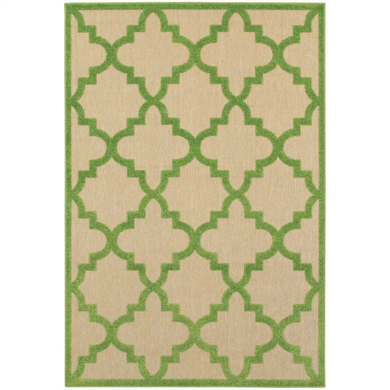 2' X 3' Green Geometric Stain Resistant Indoor Outdoor Area Rug Homeroots Outdoor