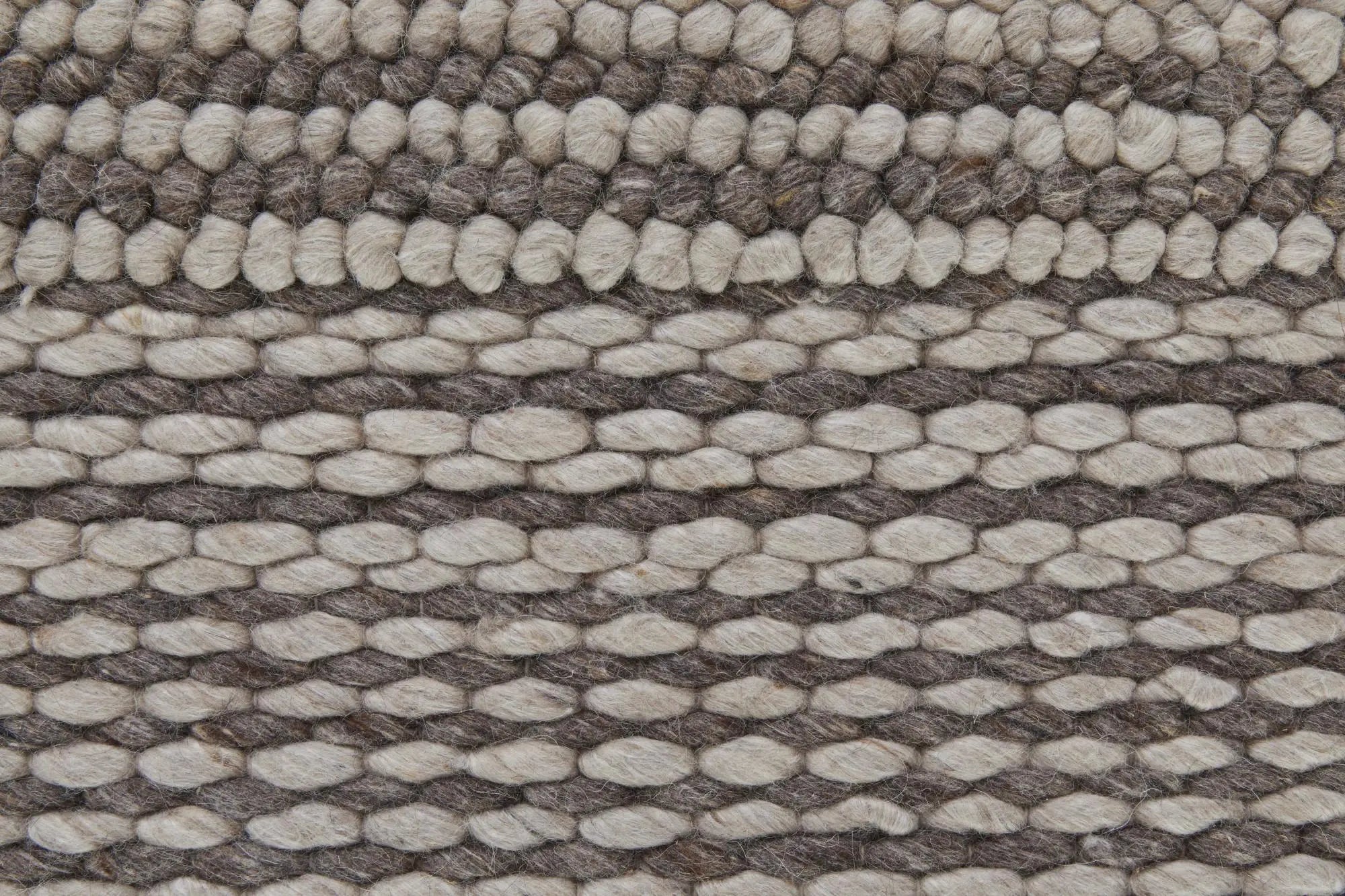 2' X 3' Ivory And Brown Wool Striped Hand Woven Area Rug Homeroots Home Decor