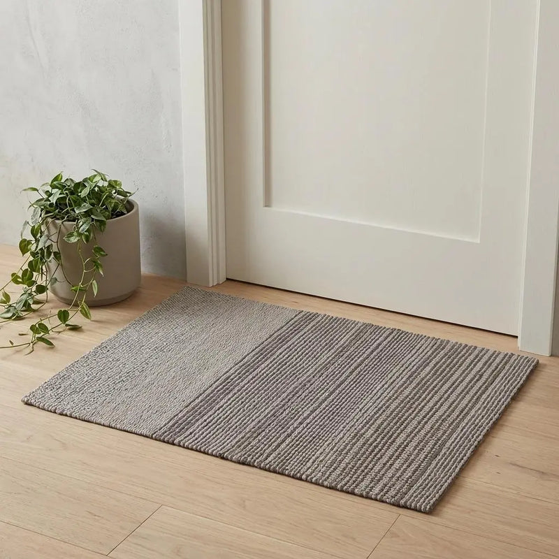 2' X 3' Ivory And Brown Wool Striped Hand Woven Area Rug Homeroots Home Decor