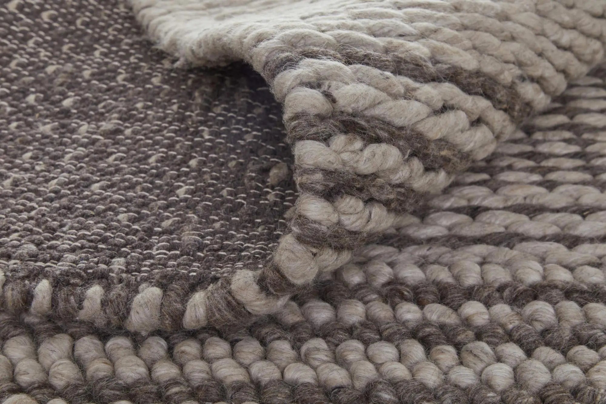 2' X 3' Ivory And Brown Wool Striped Hand Woven Area Rug Homeroots Home Decor