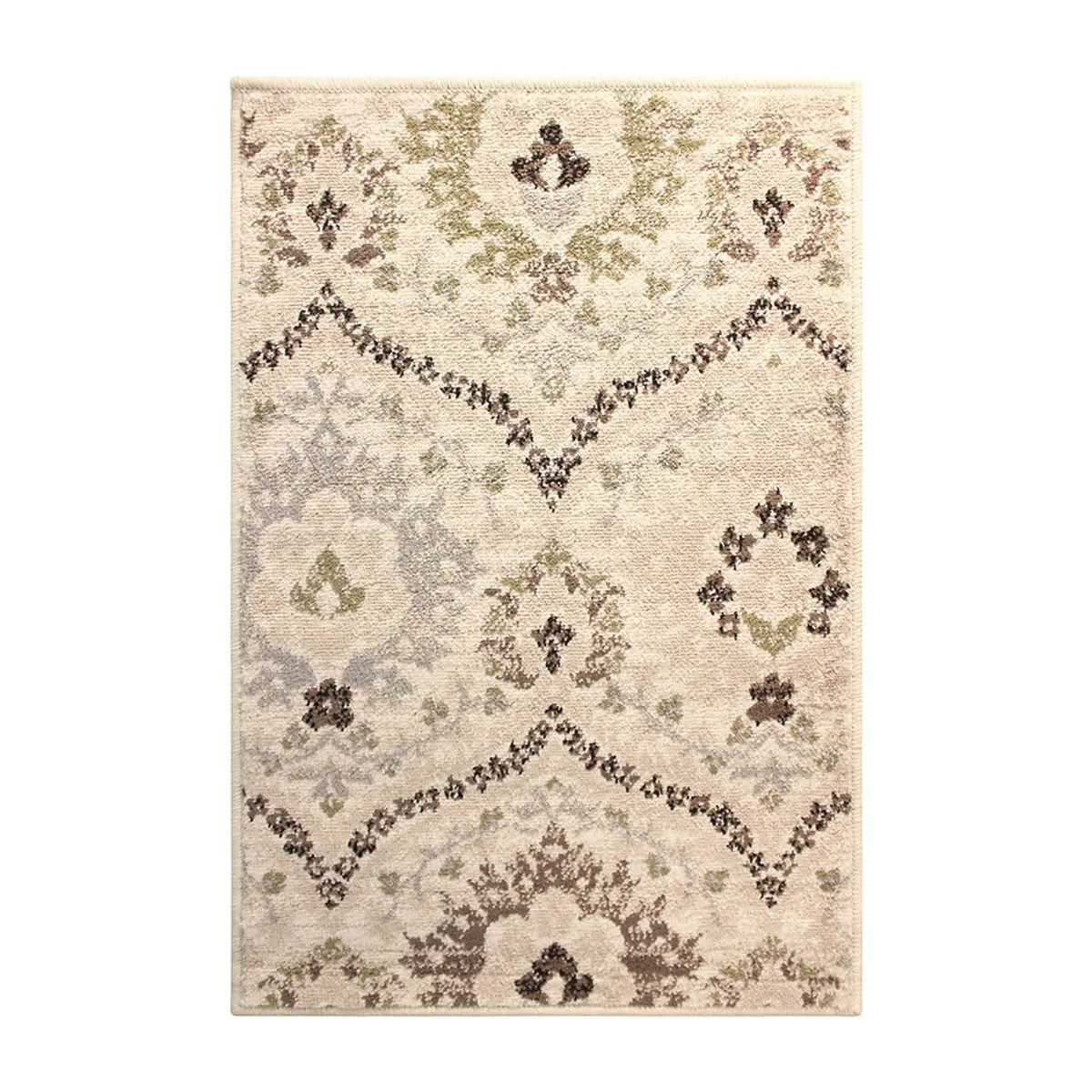 2' X 3' Ivory And Gray Floral Distressed Area Rug Homeroots Home Decor