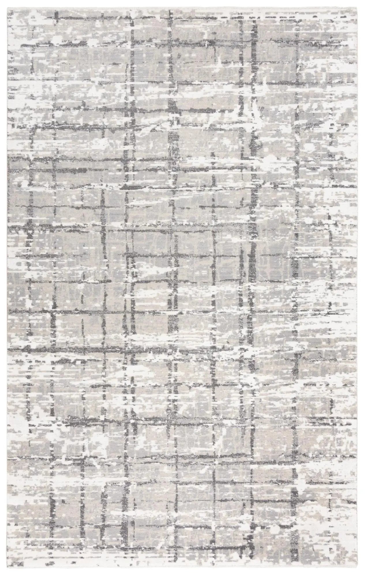 2' X 3' Ivory And Gray New Zealand Lambs Wool Abstract Hand Carved Handmade Area Rug Homeroots Home Decor