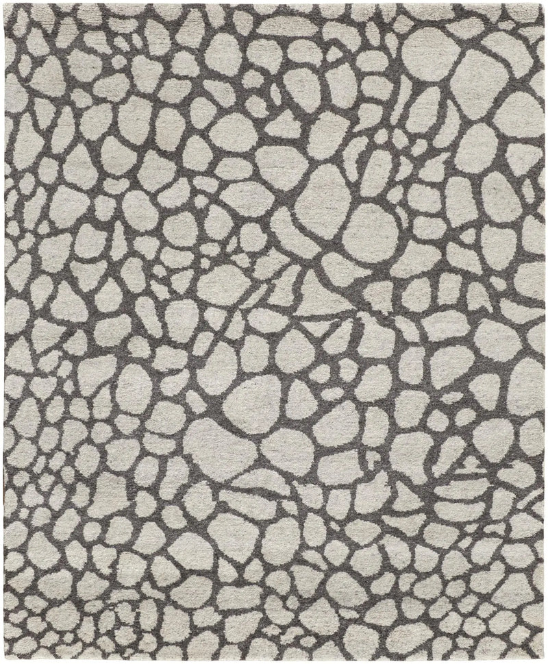 2' X 3' Ivory And Gray Wool Abstract Hand Knotted Area Rug Homeroots Home Decor