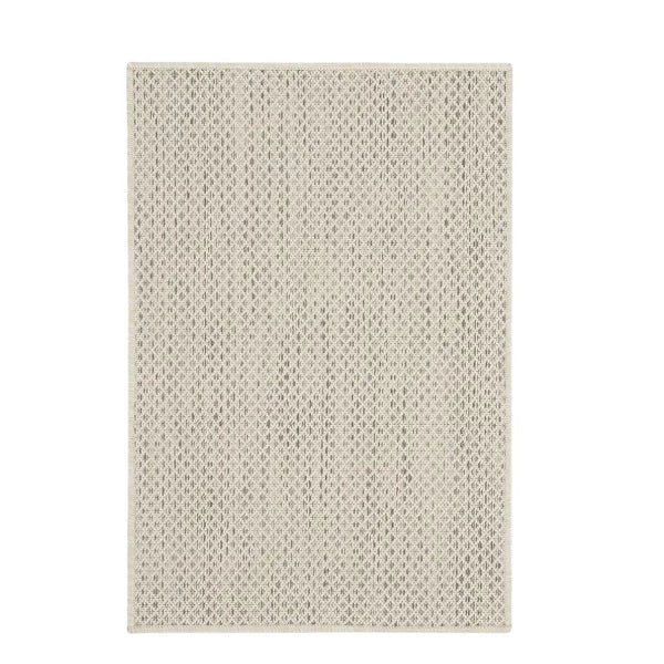 2' X 3' Ivory And Silver Geometric Indoor Outdoor Area Rug Homeroots Outdoor