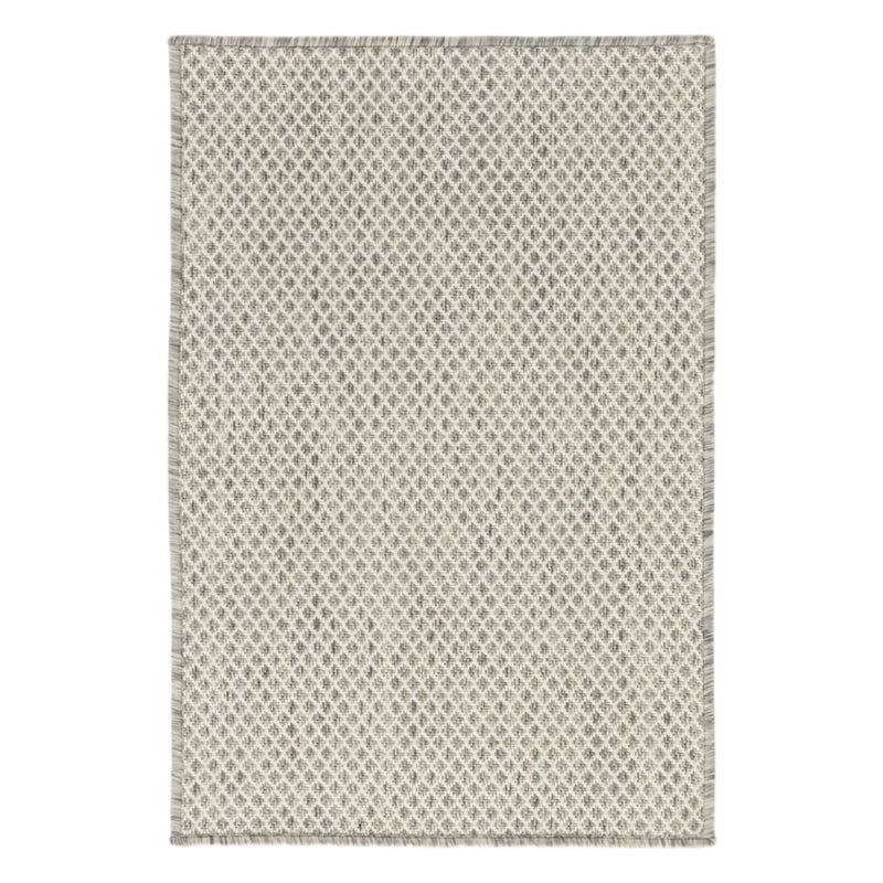 2' X 3' Ivory And Silver Geometric Indoor Outdoor Area Rug Homeroots Outdoor