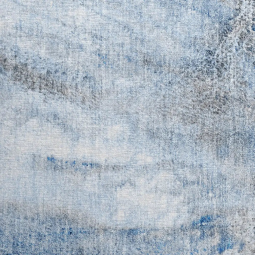 2' X 3' Ivory Blue and Gray Abstract Washable Non Skid Indoor Outdoor Area Rug Homeroots Outdoor