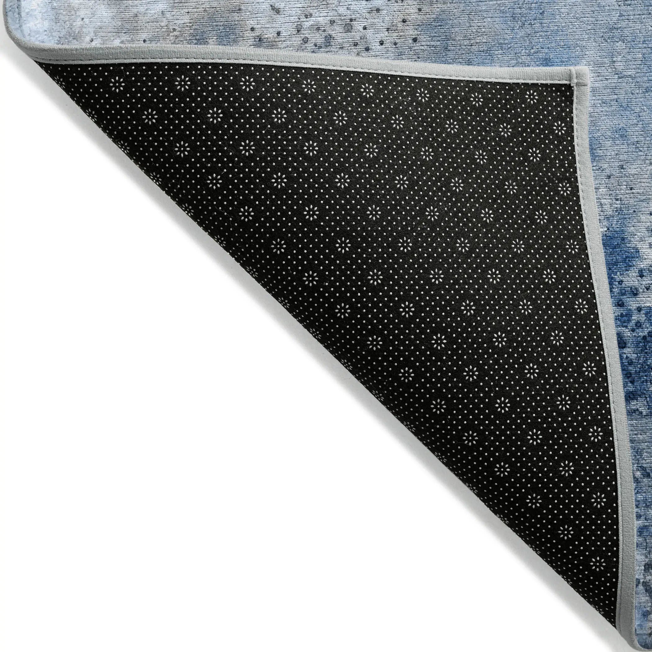 2' X 3' Ivory Blue and Gray Abstract Washable Non Skid Indoor Outdoor Area Rug Homeroots Outdoor