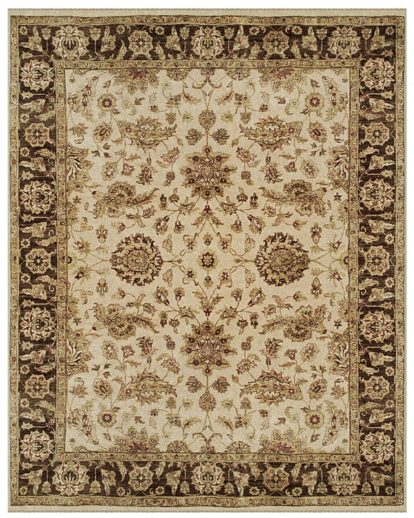 2' X 3' Ivory Gold And Brown Wool Oriental Hand Knotted Area Rug Homeroots Home Decor
