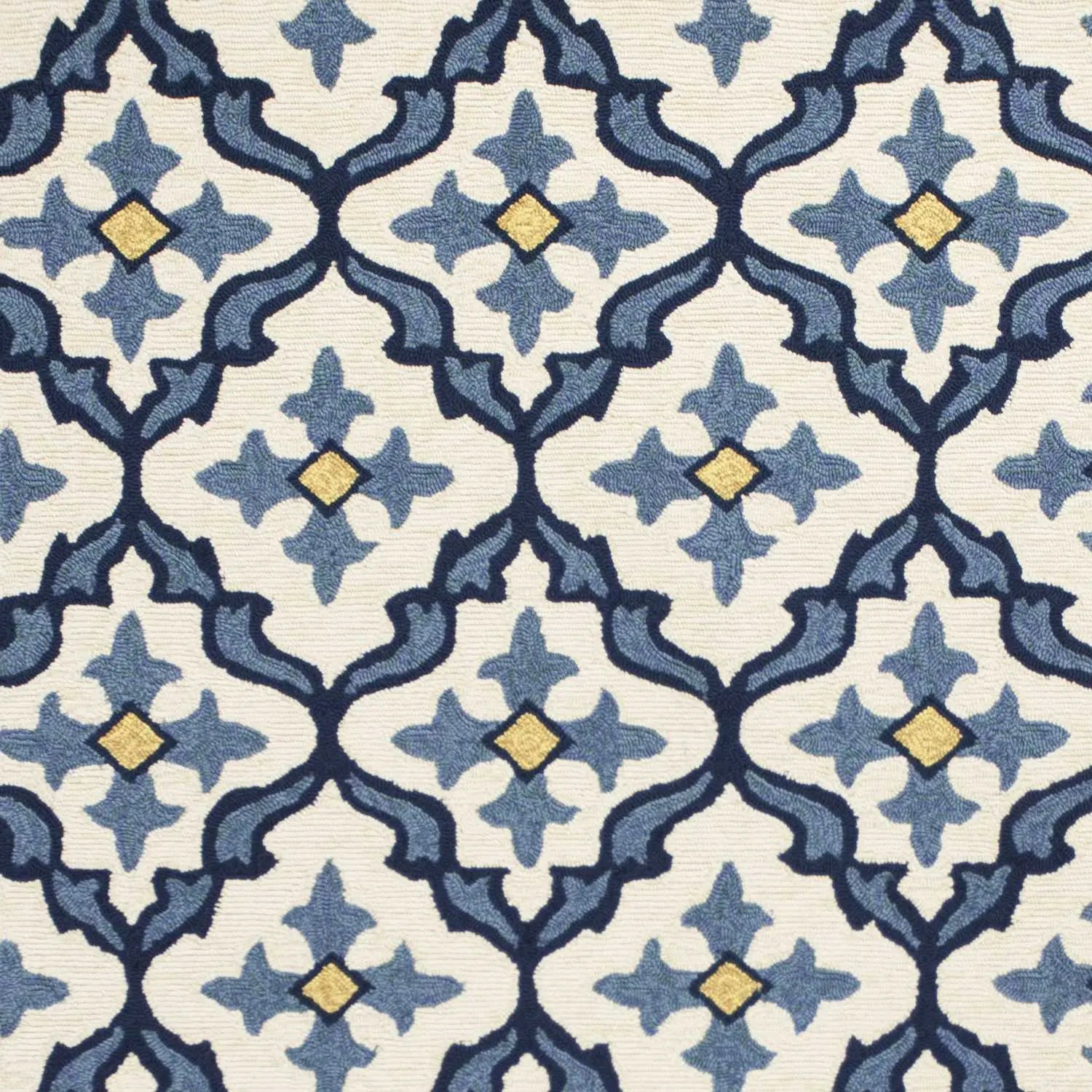 2' X 3' Ivory and Blue Moroccan Handmade Indoor Outdoor Area Rug Homeroots Outdoor
