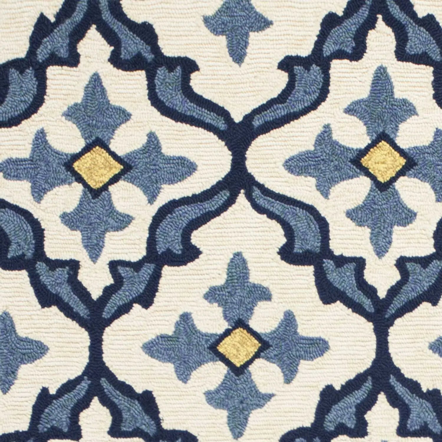 2' X 3' Ivory and Blue Moroccan Handmade Indoor Outdoor Area Rug Homeroots Outdoor