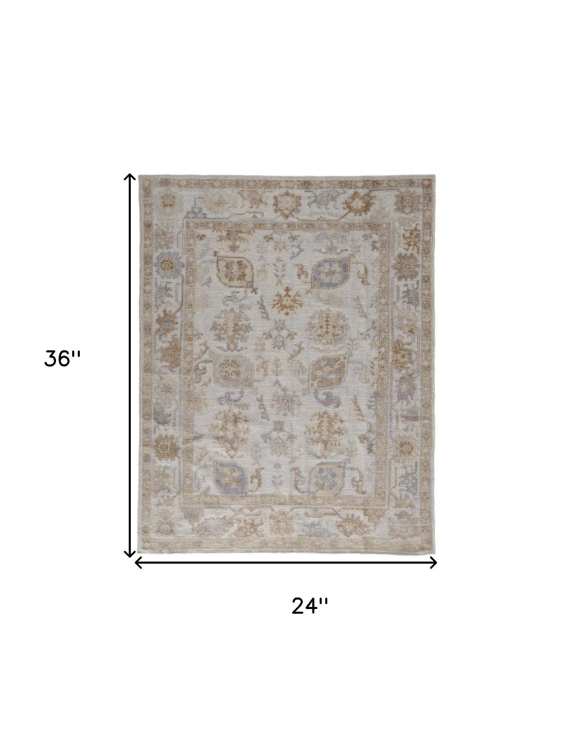 2' X 3' Ivory and Tan Medallion Handmade Distressed Indoor Outdoor Area Rug Homeroots Outdoor