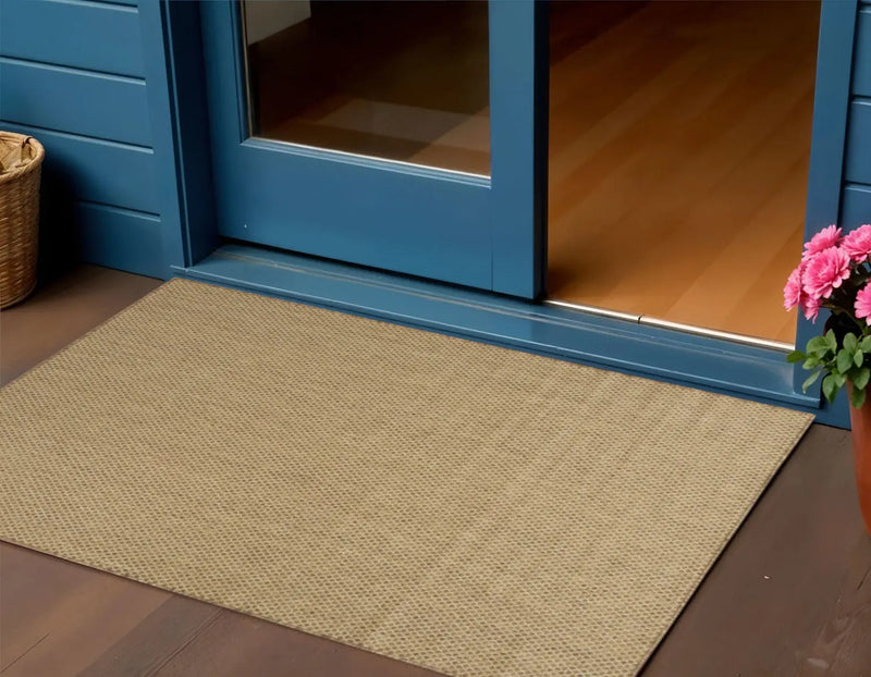 2' X 3' Natural And Tan Geometric Indoor Outdoor Area Rug Homeroots Outdoor