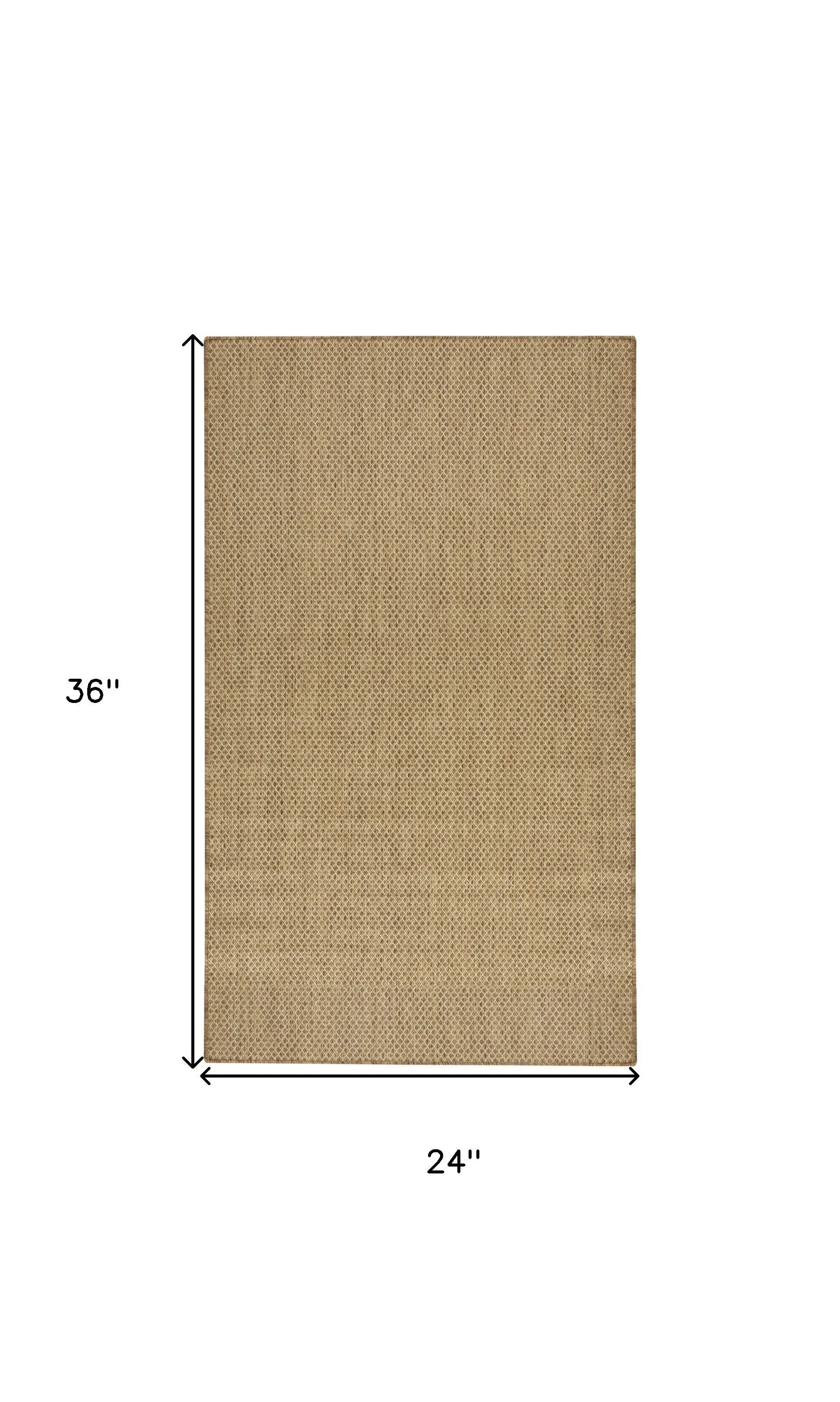 2' X 3' Natural And Tan Geometric Indoor Outdoor Area Rug Homeroots Outdoor