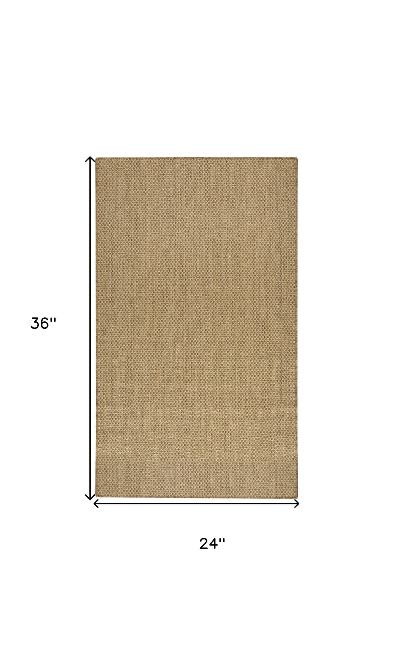 2' X 3' Natural And Tan Geometric Indoor Outdoor Area Rug Homeroots Outdoor