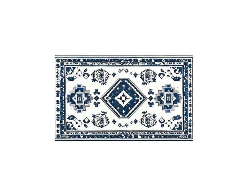 2' X 3' Navy Blue And White Oriental Washable Area Rug Homeroots Home Decor