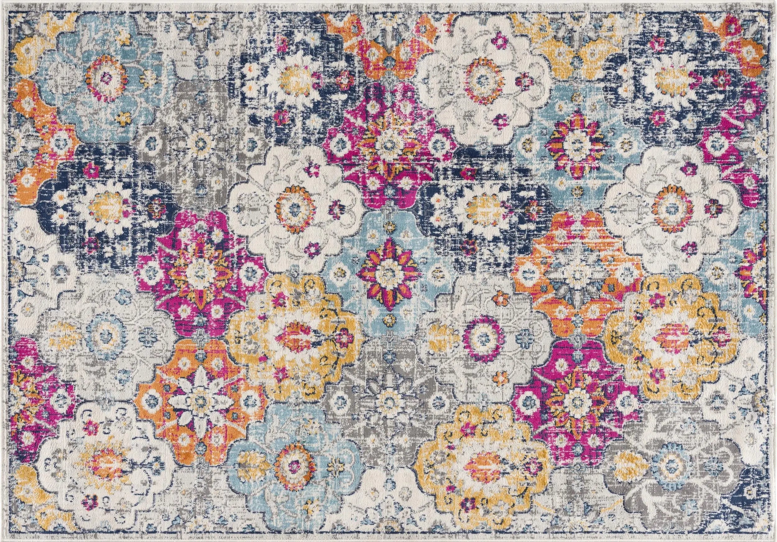 2' X 3' Orange And Blue Abstract Area Rug Homeroots Home Decor