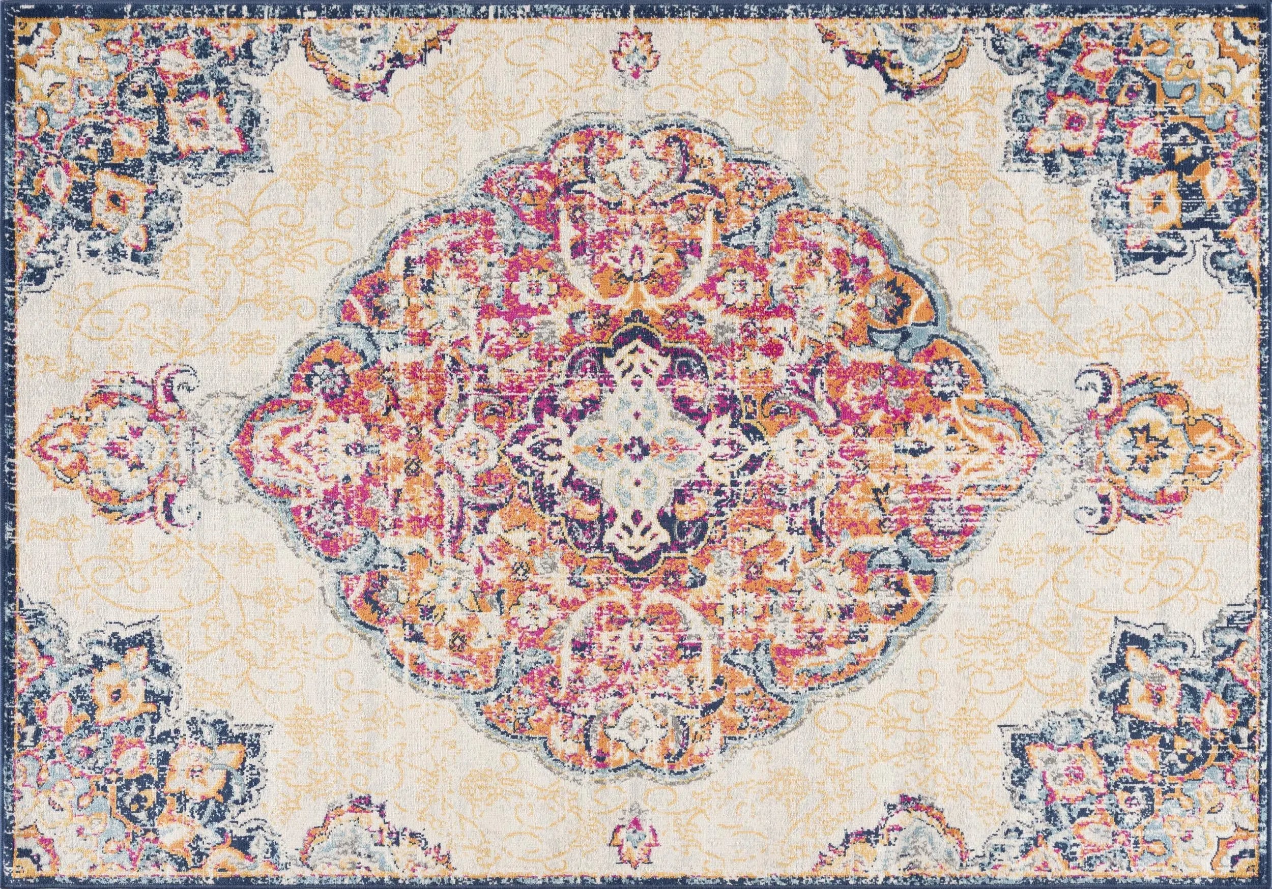 2' X 3' Pink And Cream Abstract Area Rug Homeroots Home Decor