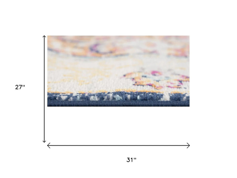 2' X 3' Pink And Cream Abstract Area Rug Homeroots Home Decor