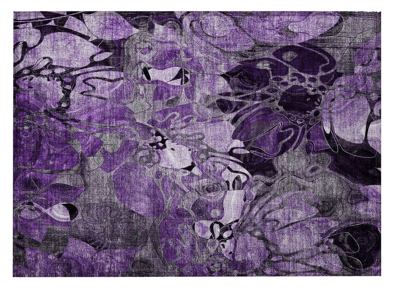 2' X 3' Purple Abstract Washable Indoor Outdoor Area Rug Homeroots Outdoor
