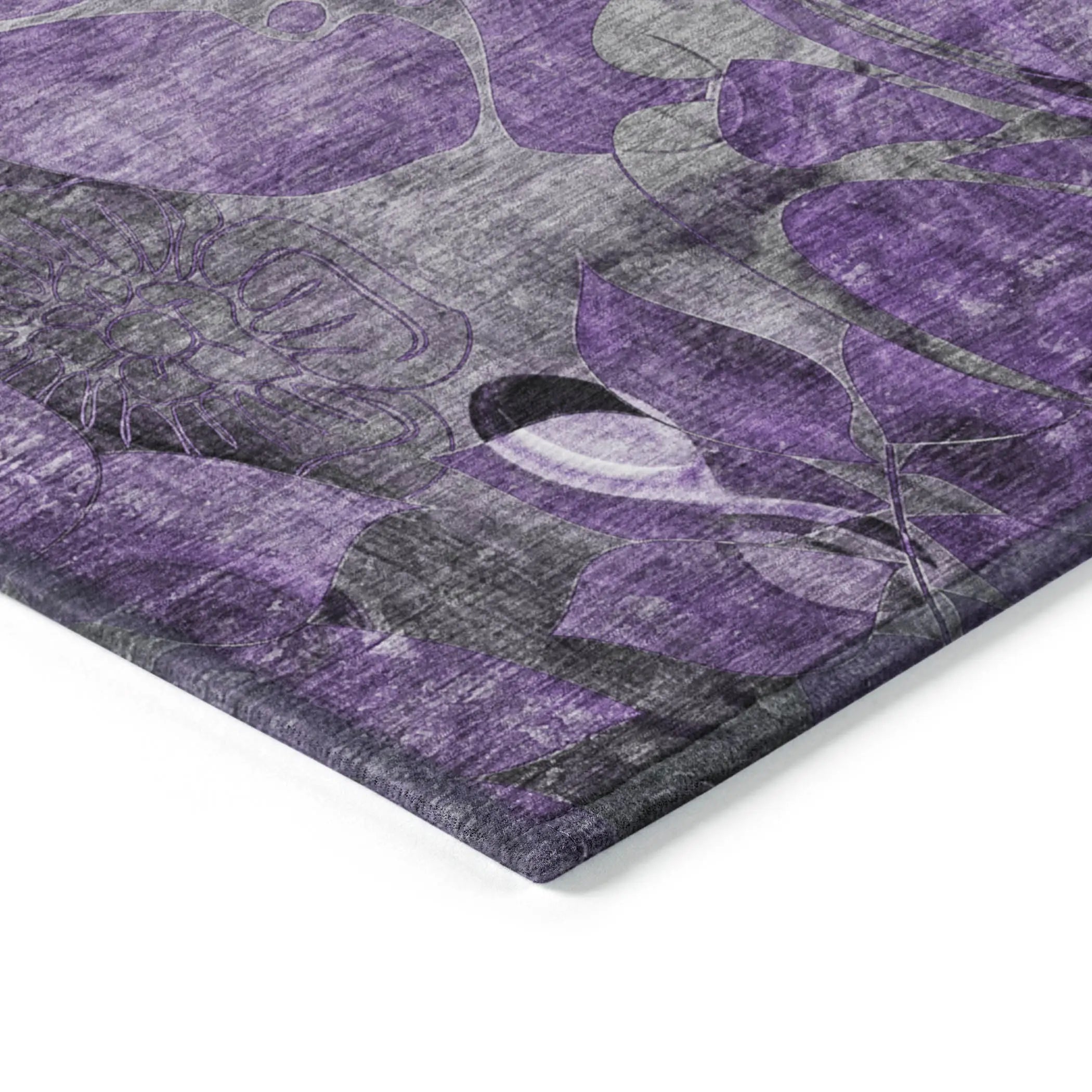 2' X 3' Purple Abstract Washable Indoor Outdoor Area Rug Homeroots Outdoor