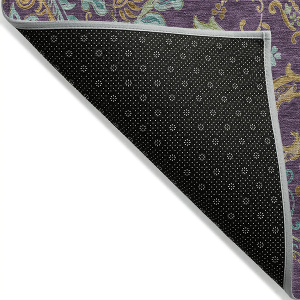2' X 3' Purple Paisley Washable Non Skid Indoor Outdoor Area Rug Homeroots Outdoor