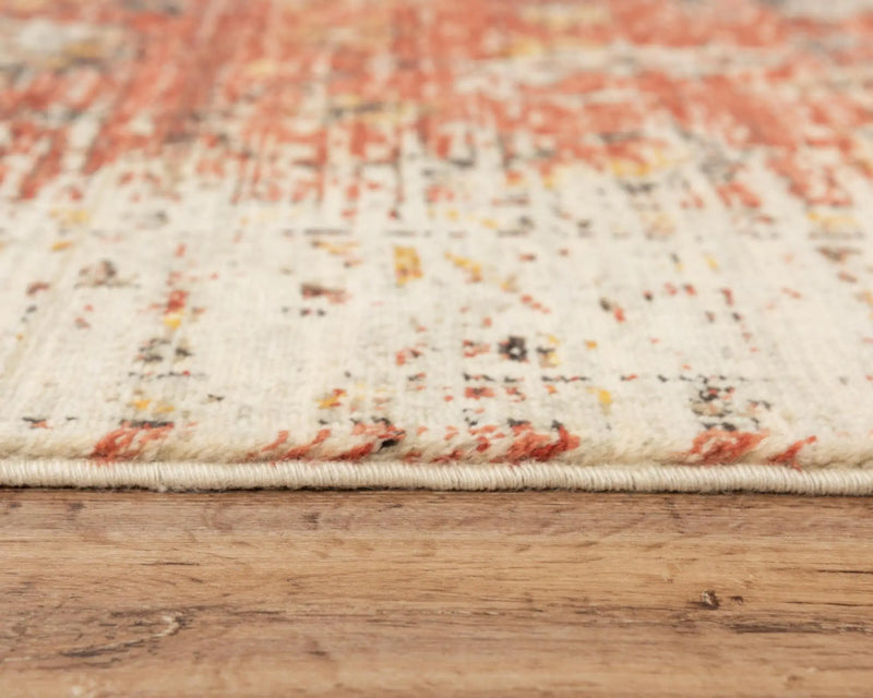 2' X 3' Red Beige Rust And Gold New Zealand Lambs Wool Oriental Hand Carved Handmade Area Rug Homeroots Home Decor
