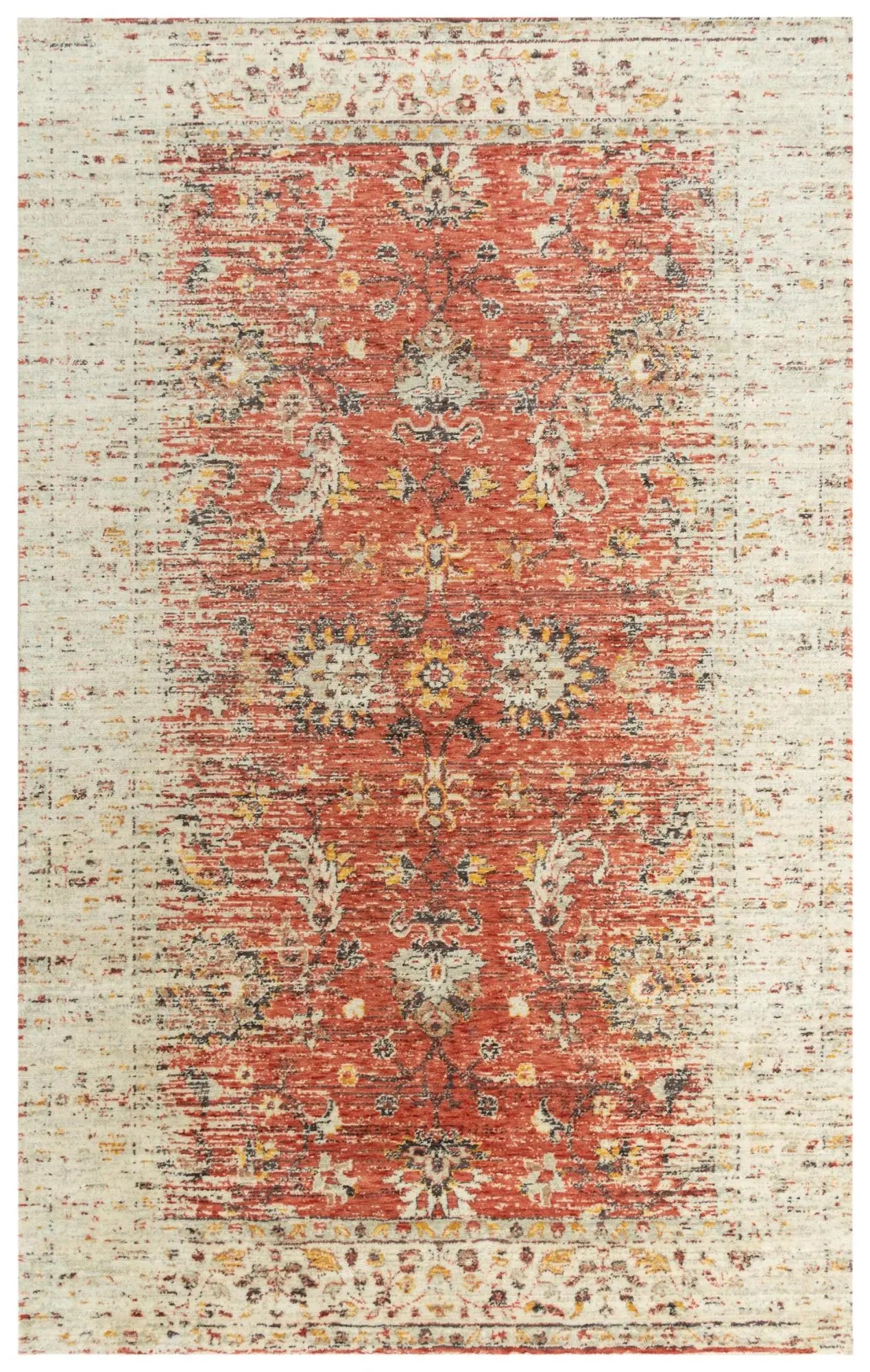2' X 3' Red Beige Rust And Gold New Zealand Lambs Wool Oriental Hand Carved Handmade Area Rug Homeroots Home Decor